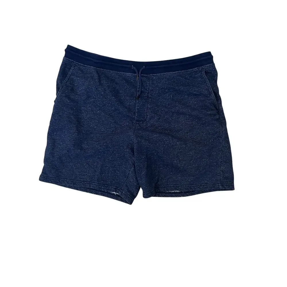 Patagonia Heather Blue Organic Cotton Blend Drawstring Athletic Shorts Mens XL